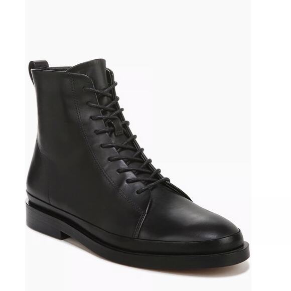 NEW Vince Cooper Leather Lace Up Ankle Boots Women’s Black Size 11 - Picture 1 of 7